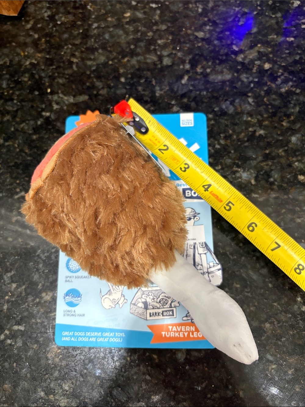 Bark Tavern Turkey Leg Plush Dog Toy - Brown and White